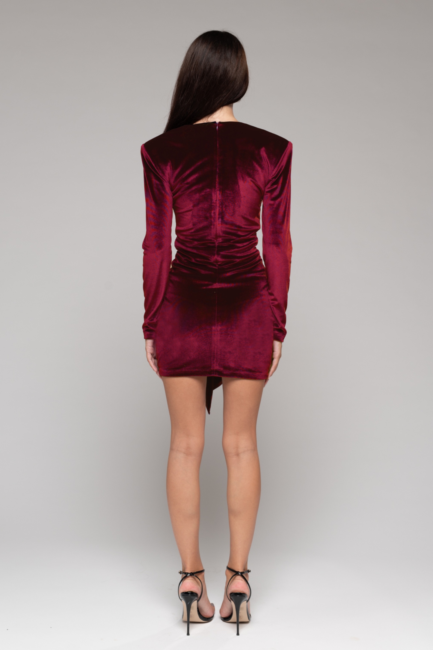 Кадифена Мини Рокля Burgundy