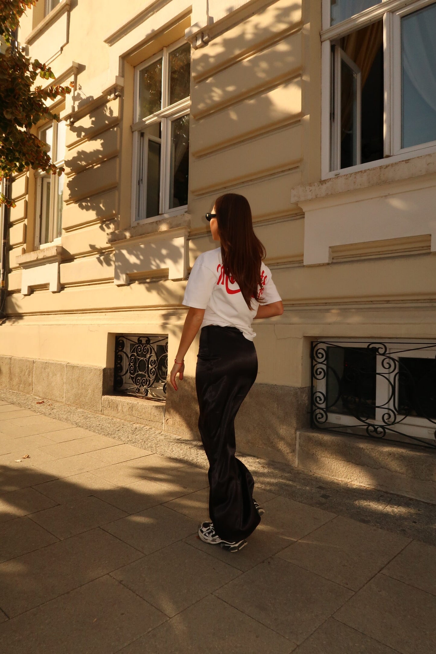 Пола “Satin Maxi Skirt in Black”